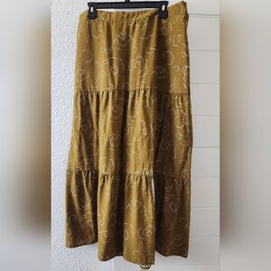 Mustard Tiered Floral Maxi Dress